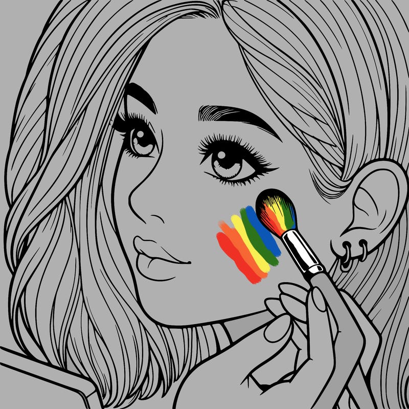 a realistic girl doing her makeup