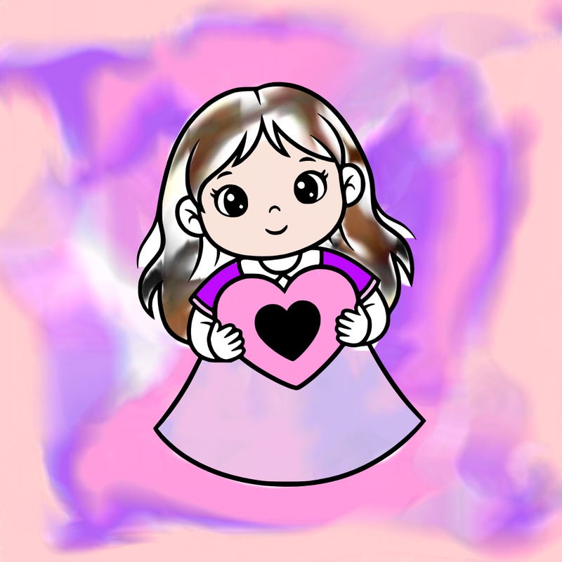 easy to paint girl with heart ❤️