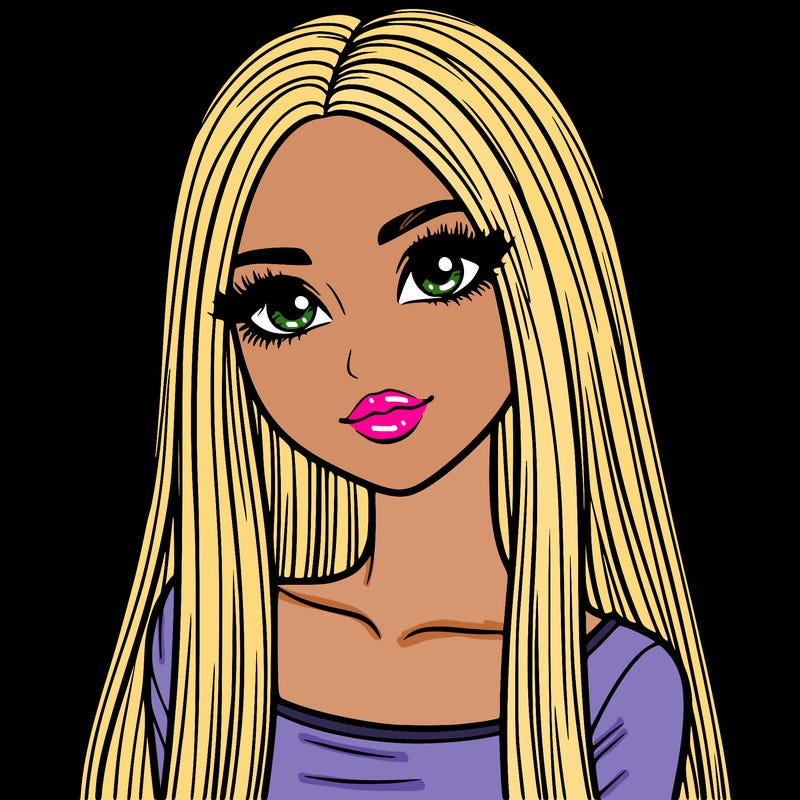 realistic girl with straight and long hair