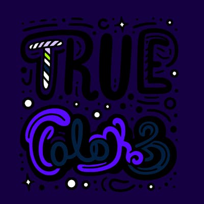 "true colors" written