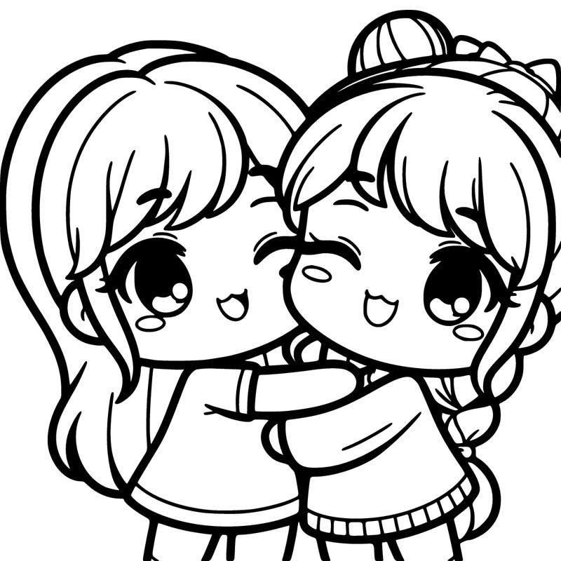 cute girl hugging a cute girl