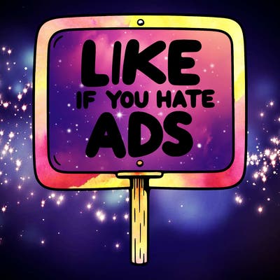 a sign that says like if you hate ads