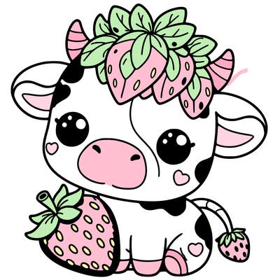 cute strawberry cow