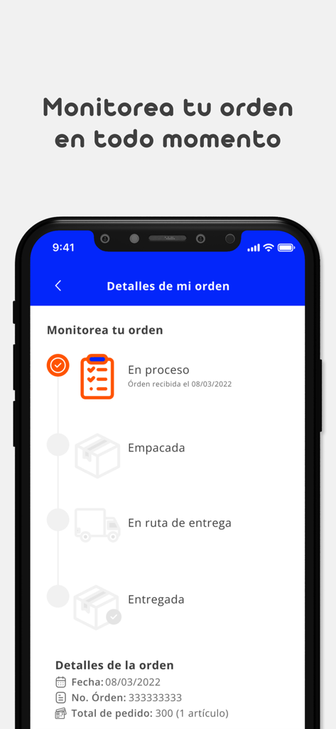 Pacifiko - Pacifiko mobile app interface showing real-time order tracking status for deliveries.