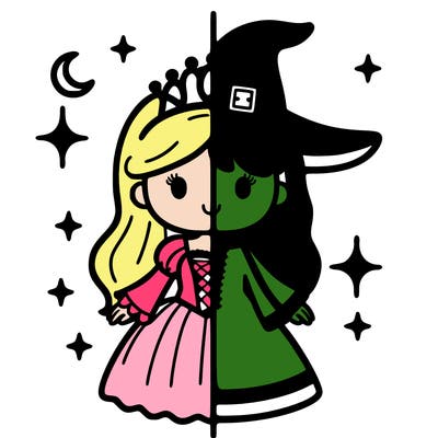 split princess and witch