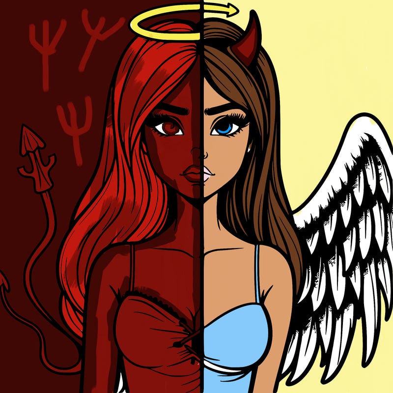 devil vs angel realistic girl
