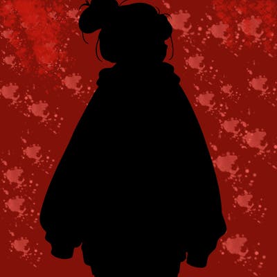 realistic girl with a oversized sweatshirt on and a bun