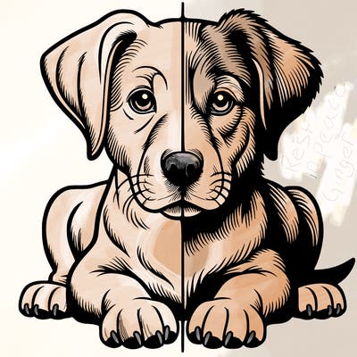 realistic dog split picture