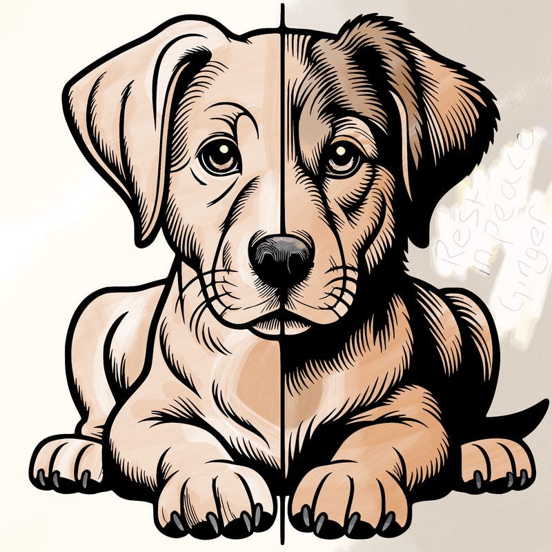 realistic dog split picture