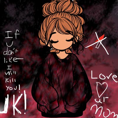 girl with baggy sweatshirt and messy bun