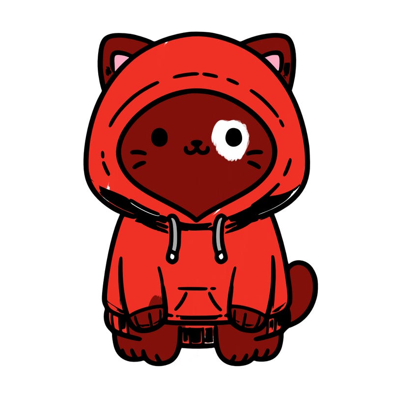 a cat wearing a light blue hoodie