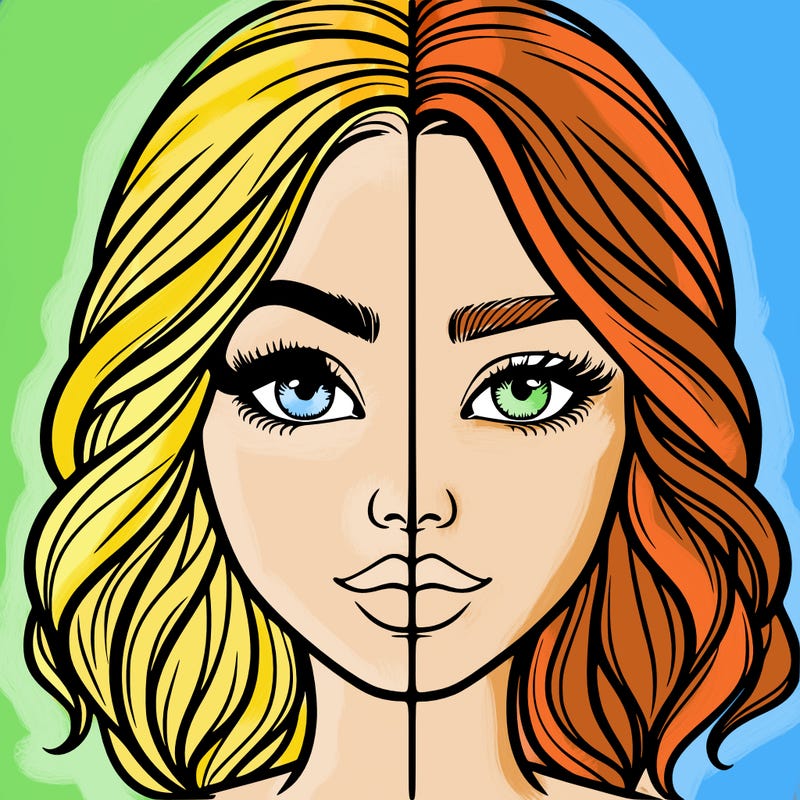 realistic girl split half