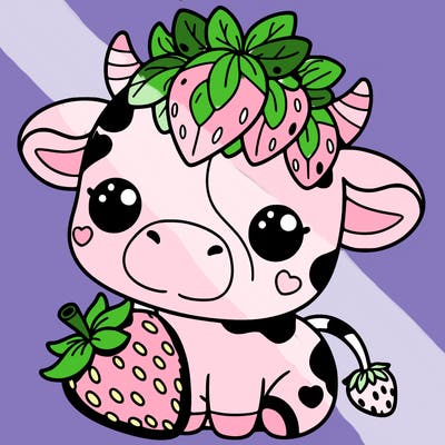 cute strawberry cow