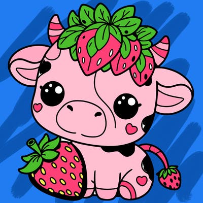 cute strawberry cow
