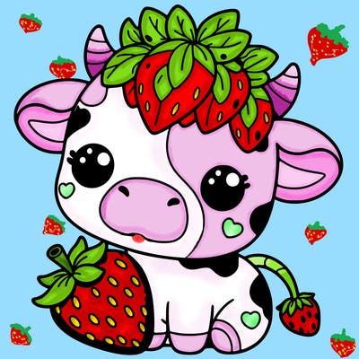 cute strawberry cow