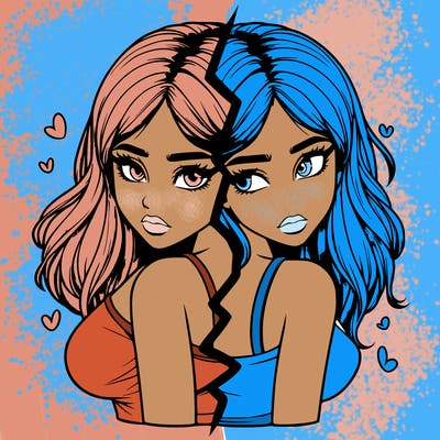 realistic girl split