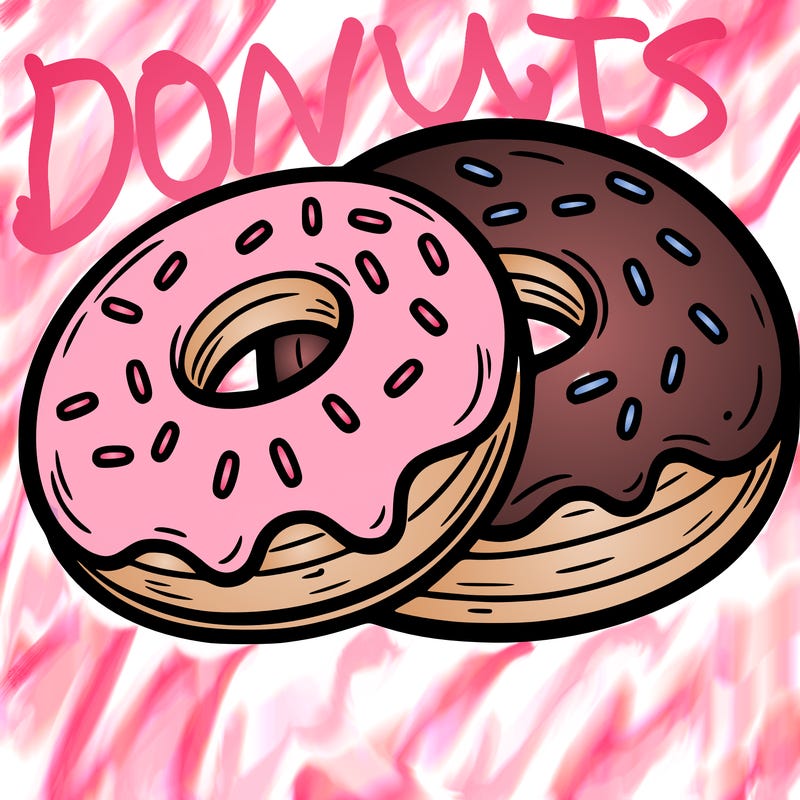 a piece of food doughnuts