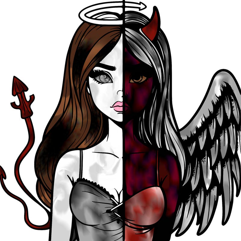 devil vs angel realistic girl