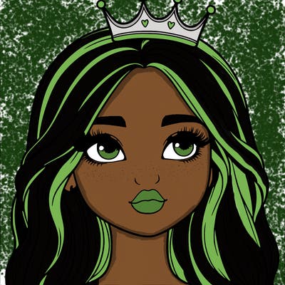 a realistic girl with a crown on