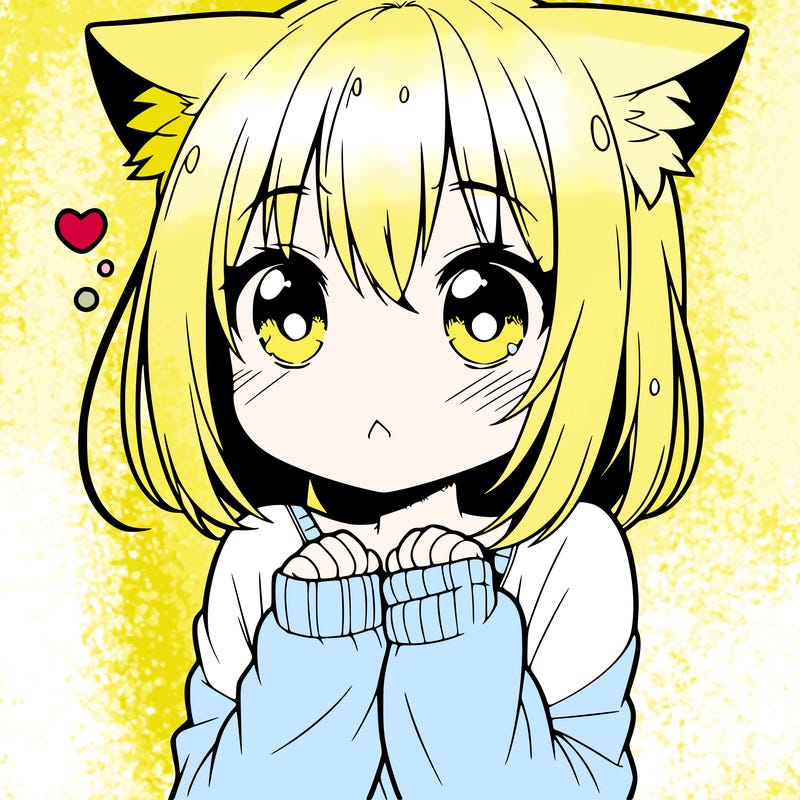 shy anime catgirl