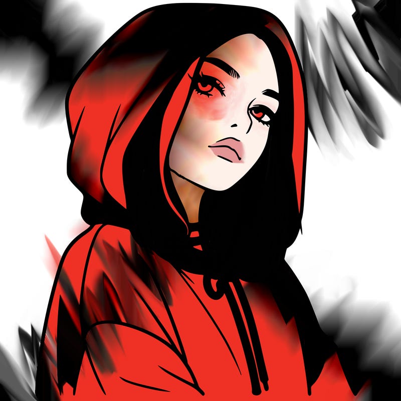 a realistic girl in a hoodie