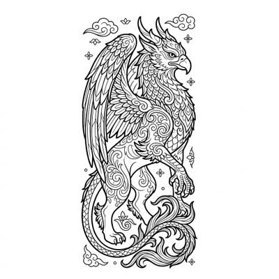 Dive into a world of myth and creativity with this stunning Eastern Griffin coloring bookmark. This intricate design is perfect for personalizing your reading adventures or gifting to a fantasy enthusiast.