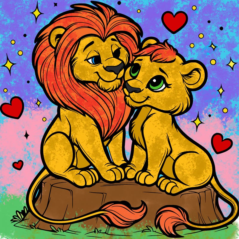 lion and lioness inlove