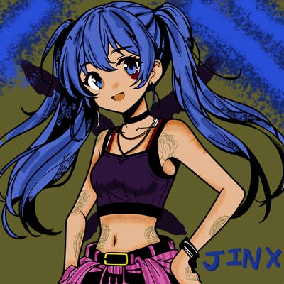 anime girl wearing crop top