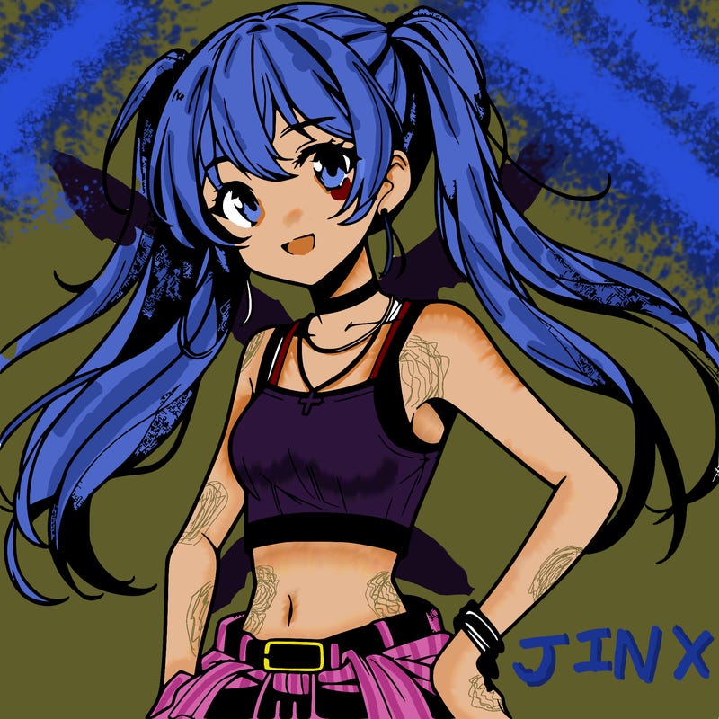 anime girl wearing crop top