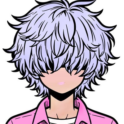 manga boy fluffy hair covering his eyes