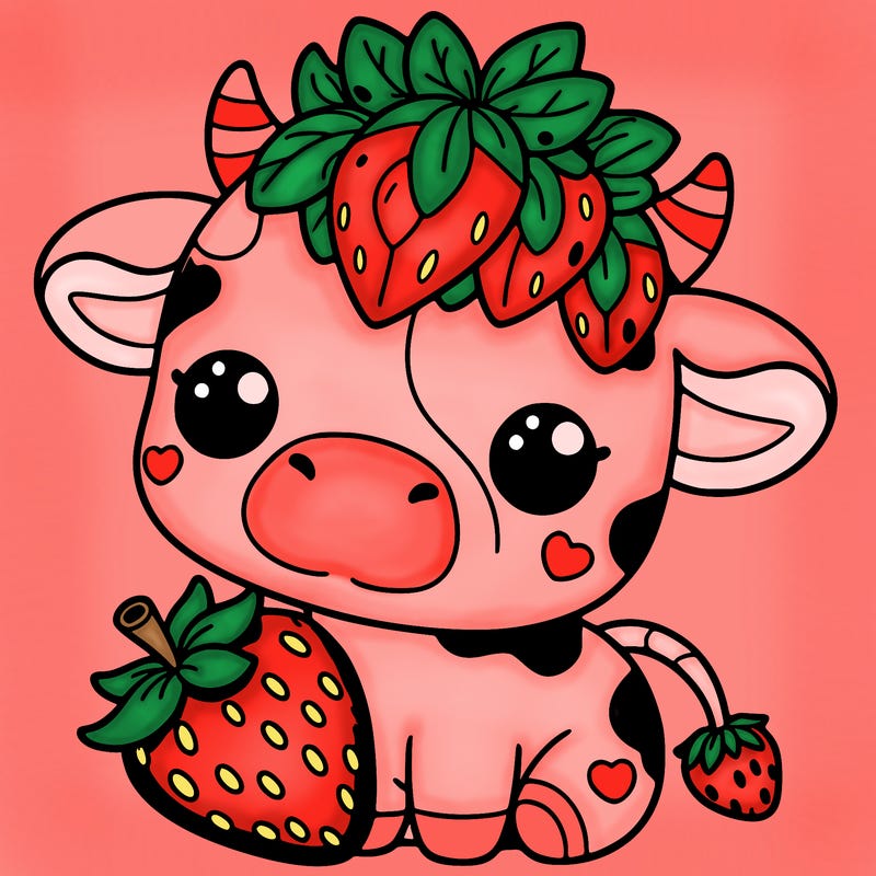 cute strawberry cow