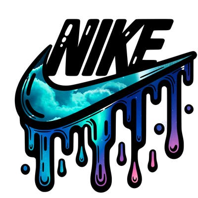 dripping nike logo