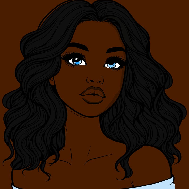 realistic girl with wavy hair and lips