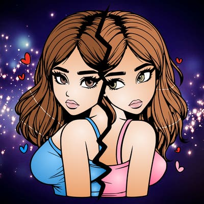 realistic girl split