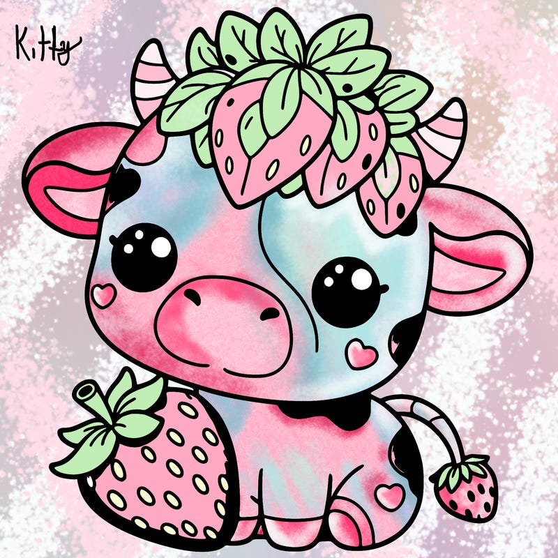 cute strawberry cow