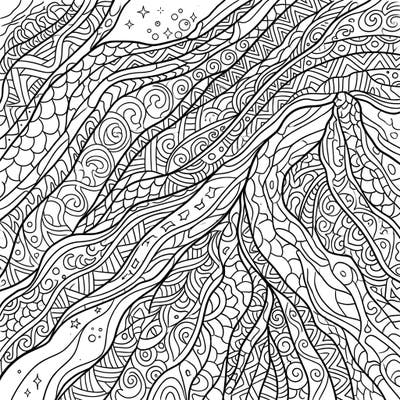 Dive into the mesmerizing world of our Obsidian Flows Zentangle coloring page, where abstract lava-like forms are brought to life with intricate patterns. This unique design offers a deeply meditative and creative coloring experience for artists of all levels.