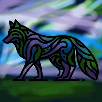 simple abstract wolf