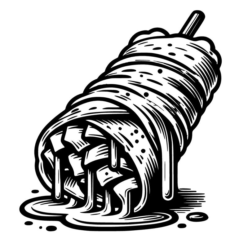 shawarma with sauce dripping