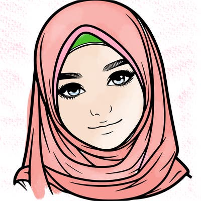 realistic girl with hijap