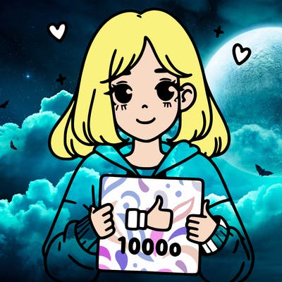 a girl with a sign saying 1000 likes