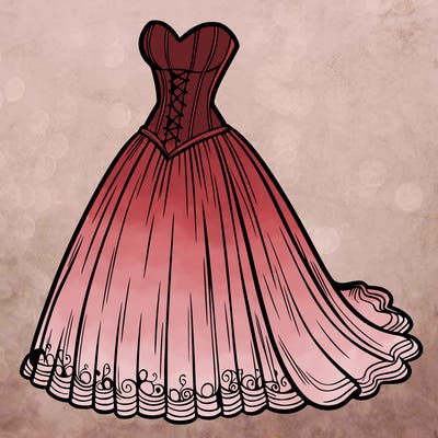 wedding dress-corset and a long and flowy skirt