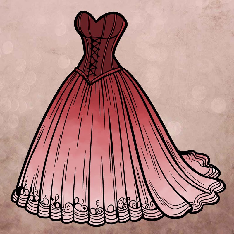 wedding dress-corset and a long and flowy skirt