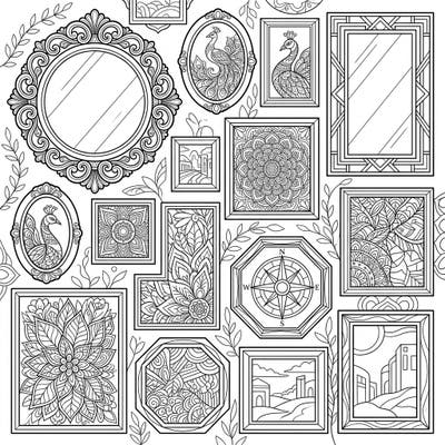 Dive into a sophisticated collection of wall art and decorative mirrors, designed for the discerning adult colorist. Each piece offers a unique blend of intricate patterns, from elegant mandalas to majestic peacocks, perfect for mindful relaxation.