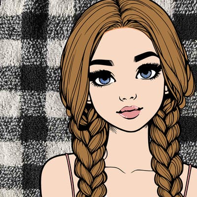 realistic girl with braids