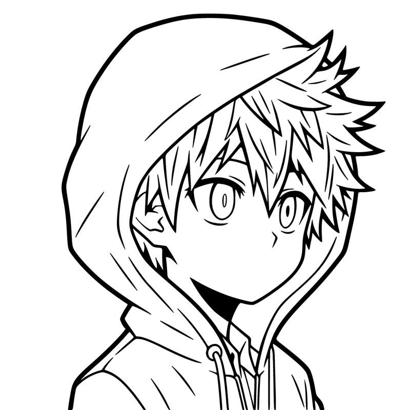 a anime boy with a hoody