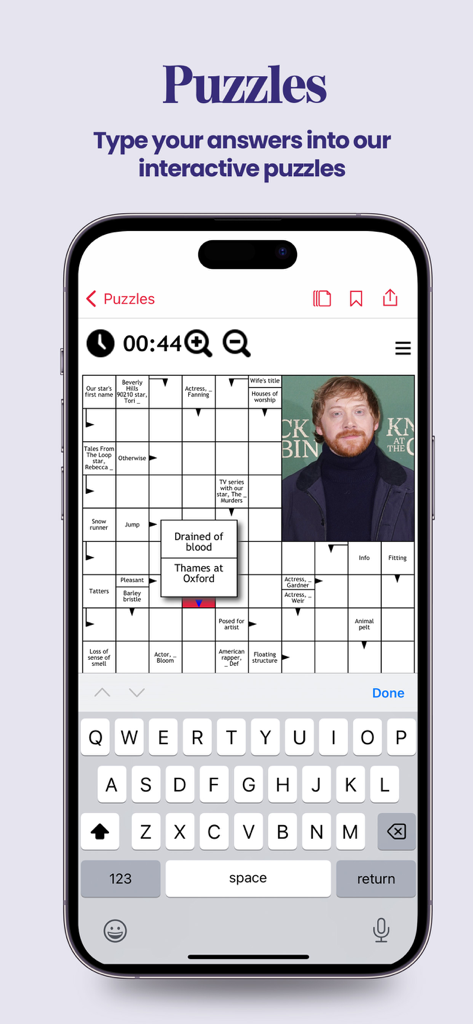 Crucigrama interactivo en la aplicación Daily Express Newspaper