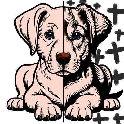 realistic dog split picture