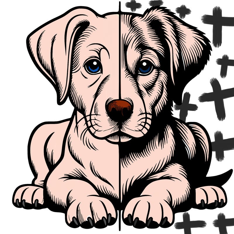 realistic dog split picture