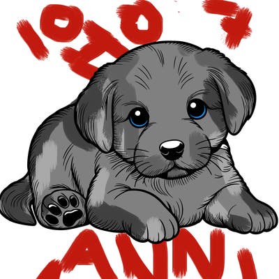 a cute realistic puppy