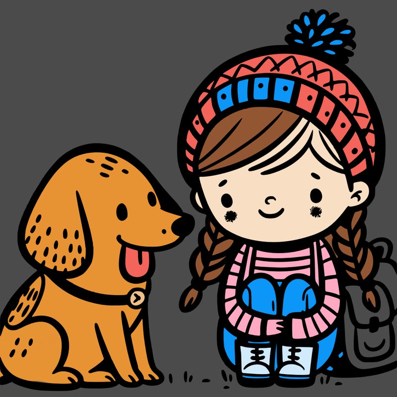 girl with a dog